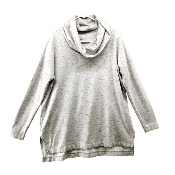 Lou & Grey Cowl Neck Sweatshirt Womens S Signaturesoft Lihht Gray Heather Tunic - Picture 1 of 10